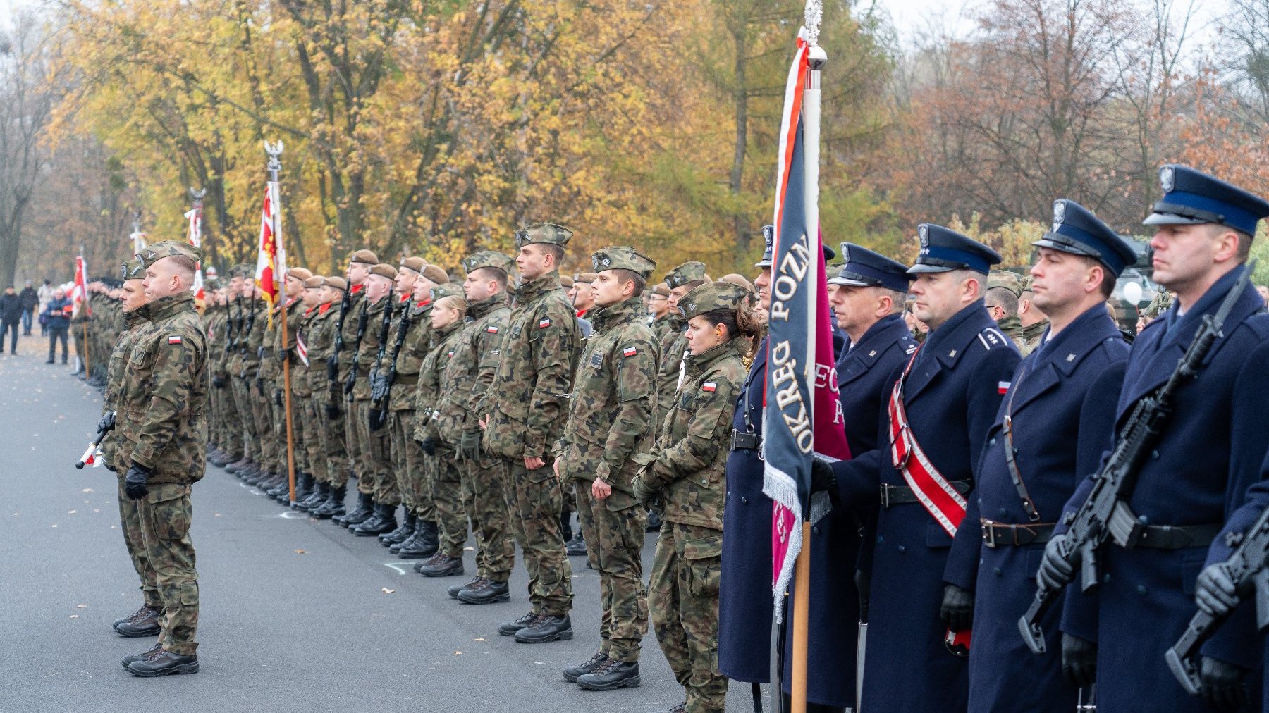 Na zdjęciu żołnierze stojący na bacznosć