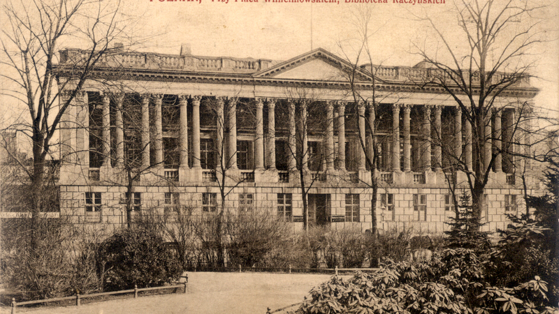 Biblioteka Raczyńskich na pocztówce - 1900 - 1918 r, fot. ze zbiorów Biblioteki Raczyńskich