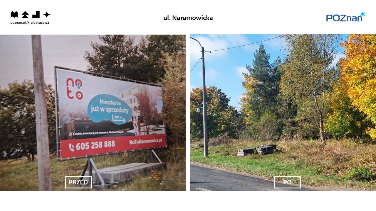 ul. Naramowicka - demontaż urządzenia reklamowego