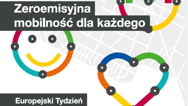 fragment plakatów Europejskiego Tygodnia Zrównoważonego Transportu w 2020 roku