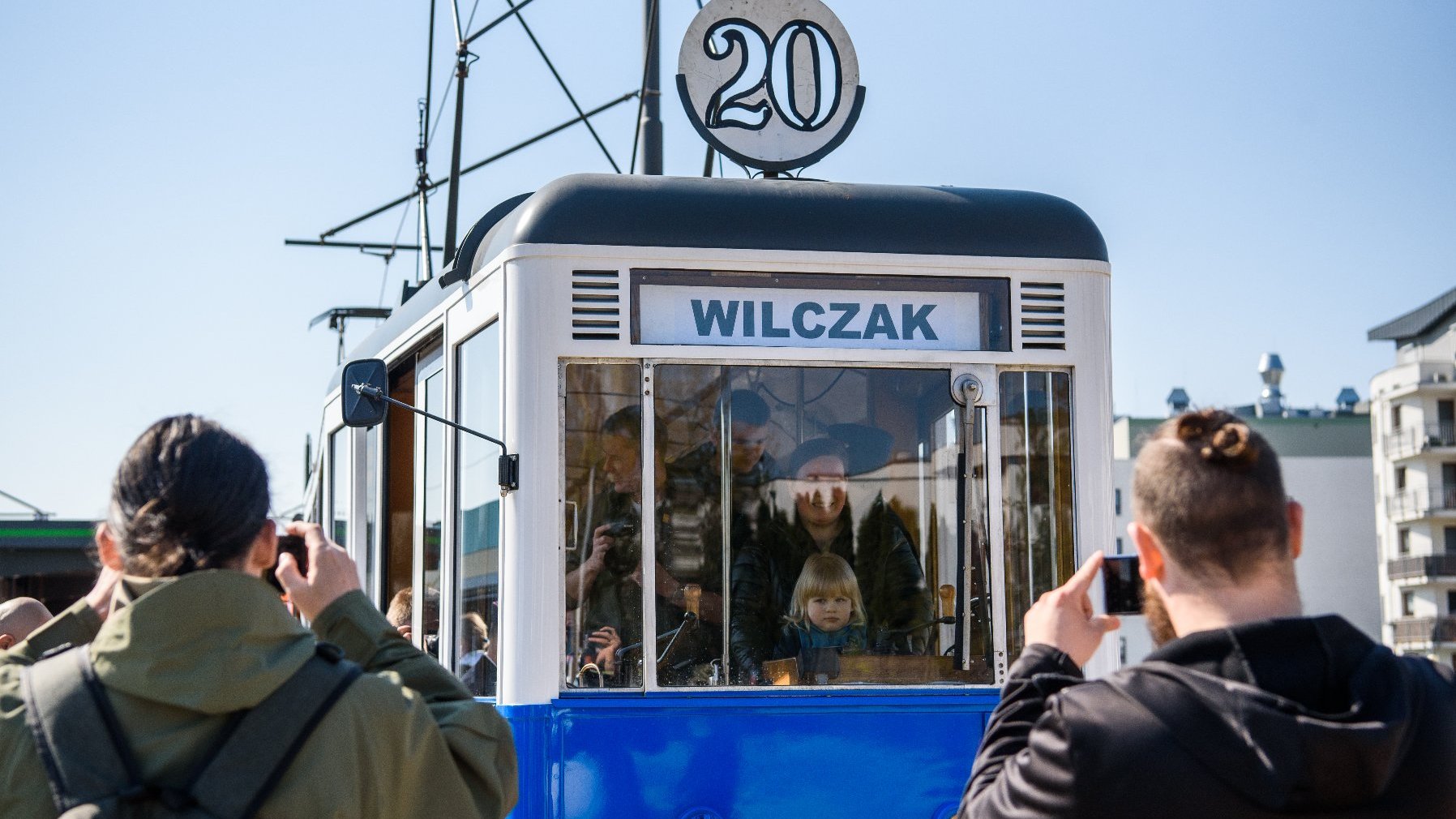 Niebieski, historyczny tramwaj wypożyczony z Krakowa