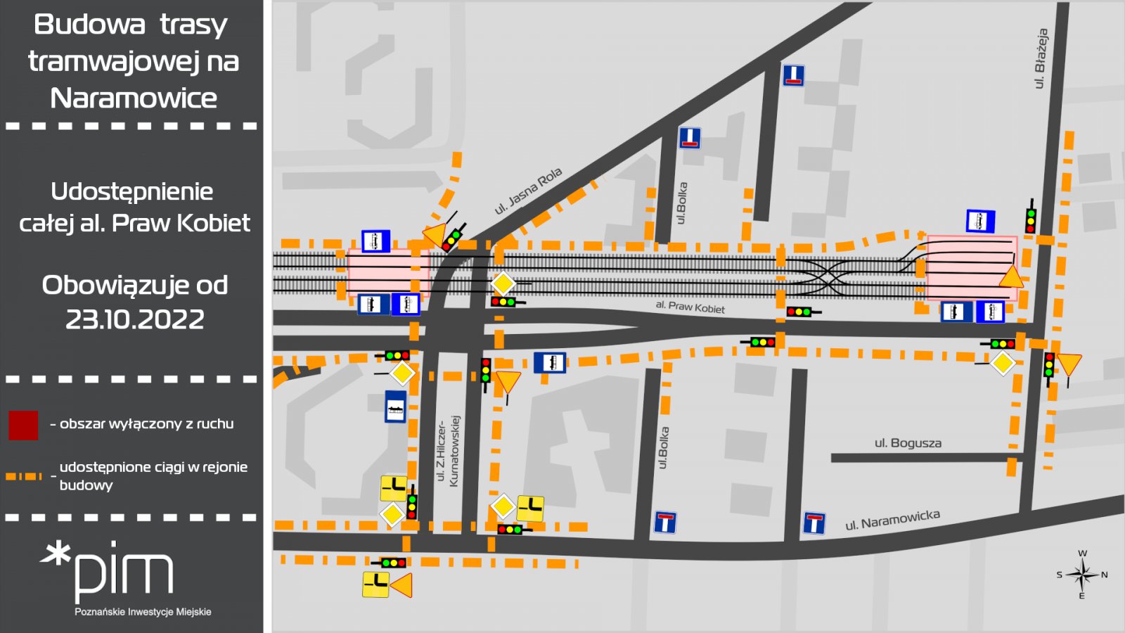 Mapka z informacją o organizaji ruchu