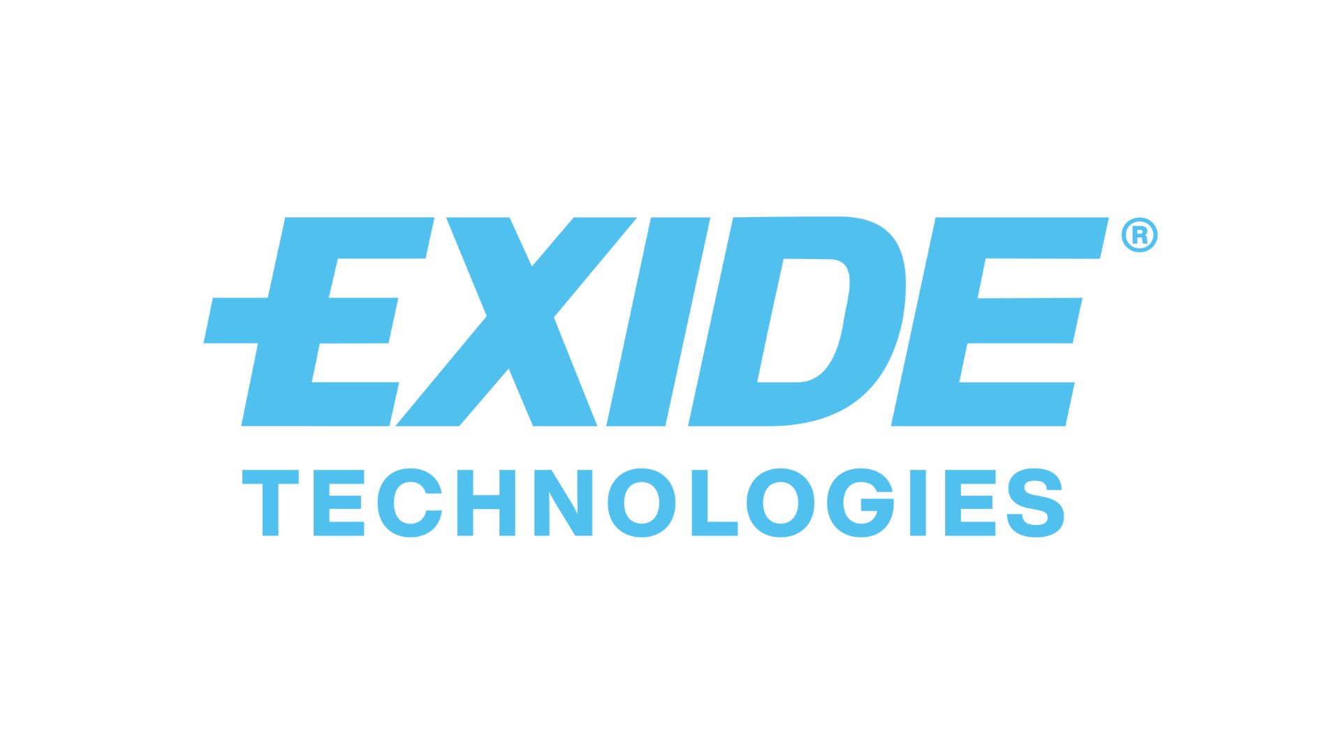 błękitny napis EXIDE TECHNOLOGIES