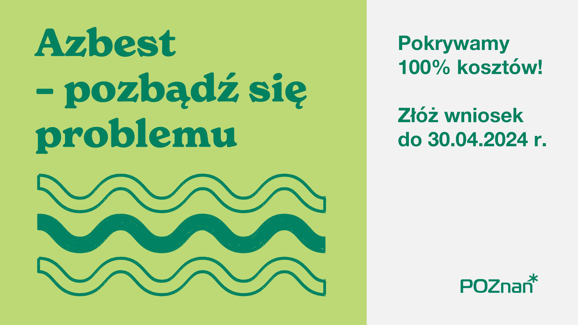 Banner informujący o terminie składania wniosków w programie Azbest