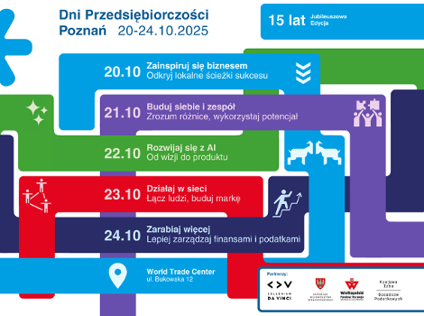 Dni Przedsiębiorczości Poznań 2025 Grafika zapraszająca na Dni Przedsiębiorczości Poznań 2025