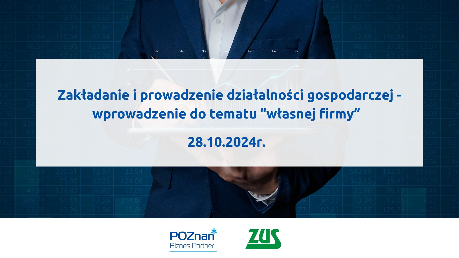 Grafika Promocyjna informująca o szkoleniu pt. Zakładanie i prowadzenie działalności gospodarczej - wprowadzenie do tematu "własnej firmy". - grafika artykułu