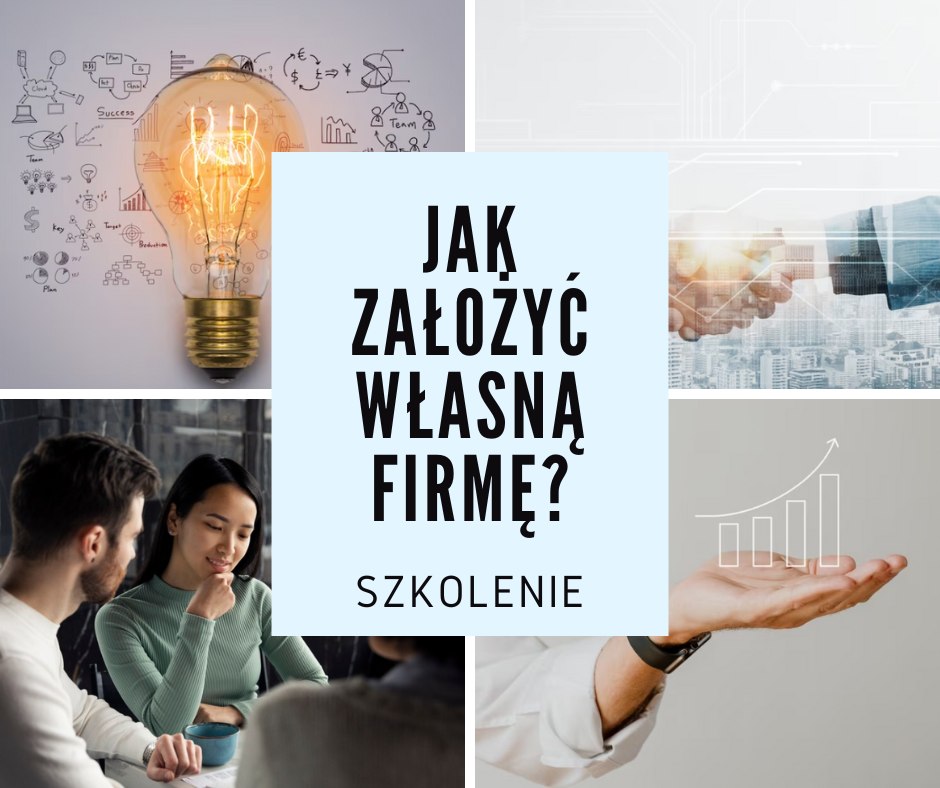 Grafika Promocyjna informująca o szkoleniach pt."Jak założyć własną firmę" - grafika artykułu