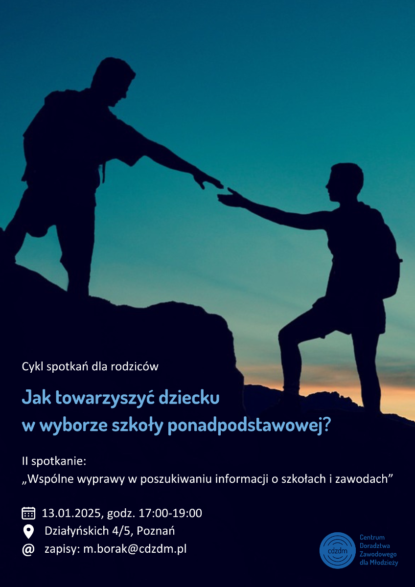 Plakat "Jak towarzyszyć dziecku w wyborze szkoły ponadpodstawowej" - grafika artykułu