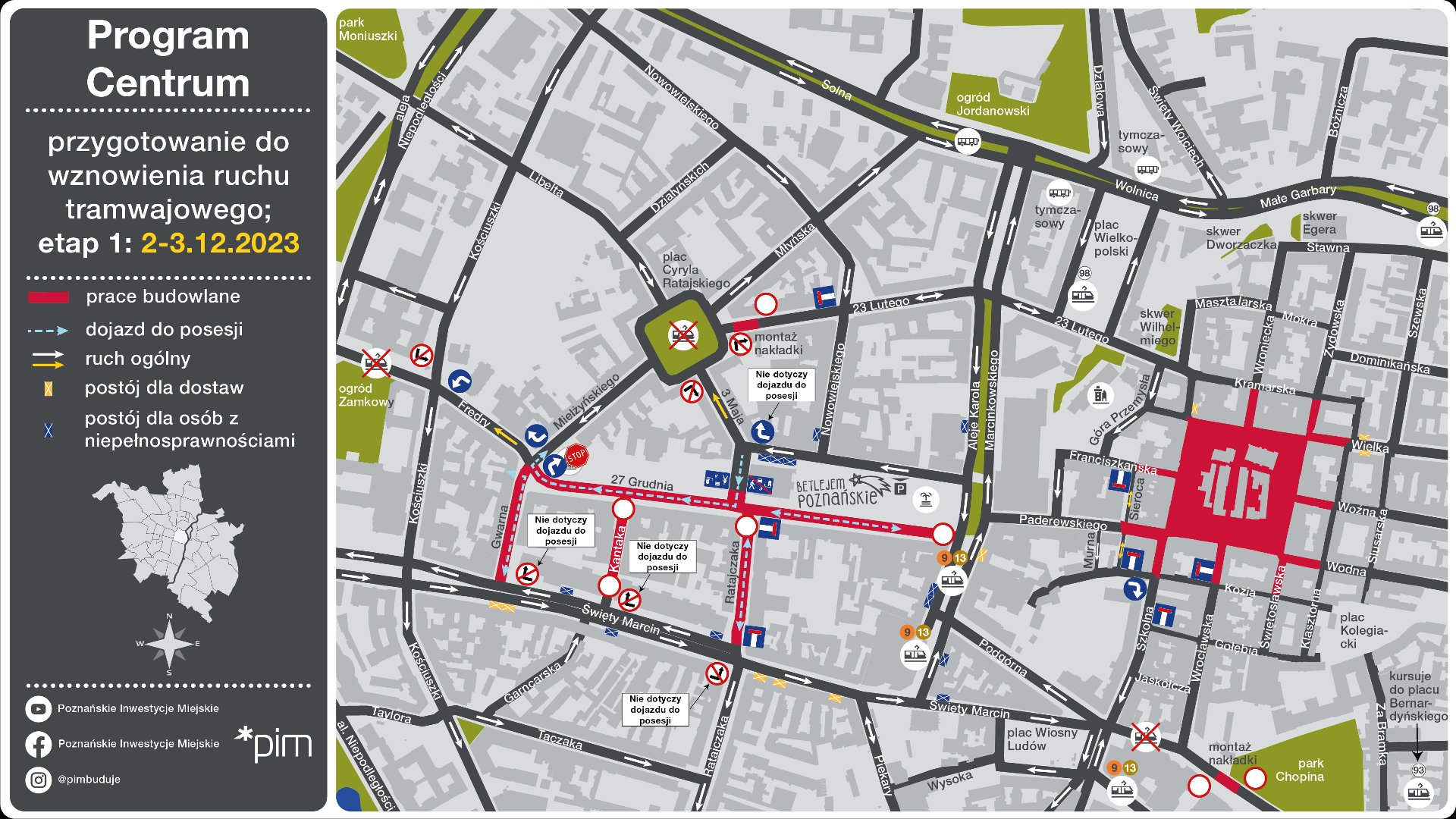 Grafika - mapka ze schematem organizacji ruchu