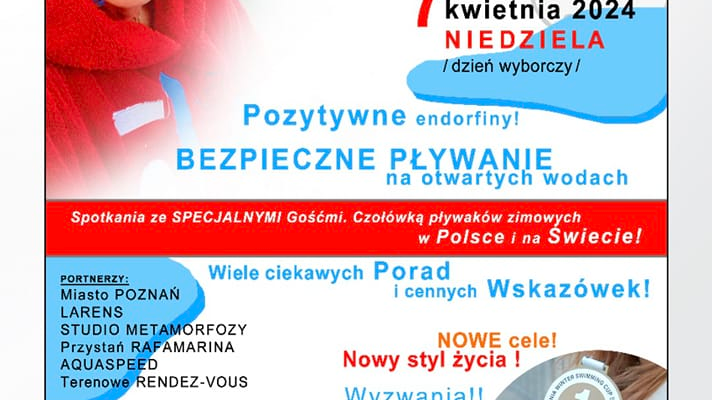 Plakat zapowidający wydarzenie. Widać na nim zdjęcie organizatorki i informacje o imprezie.