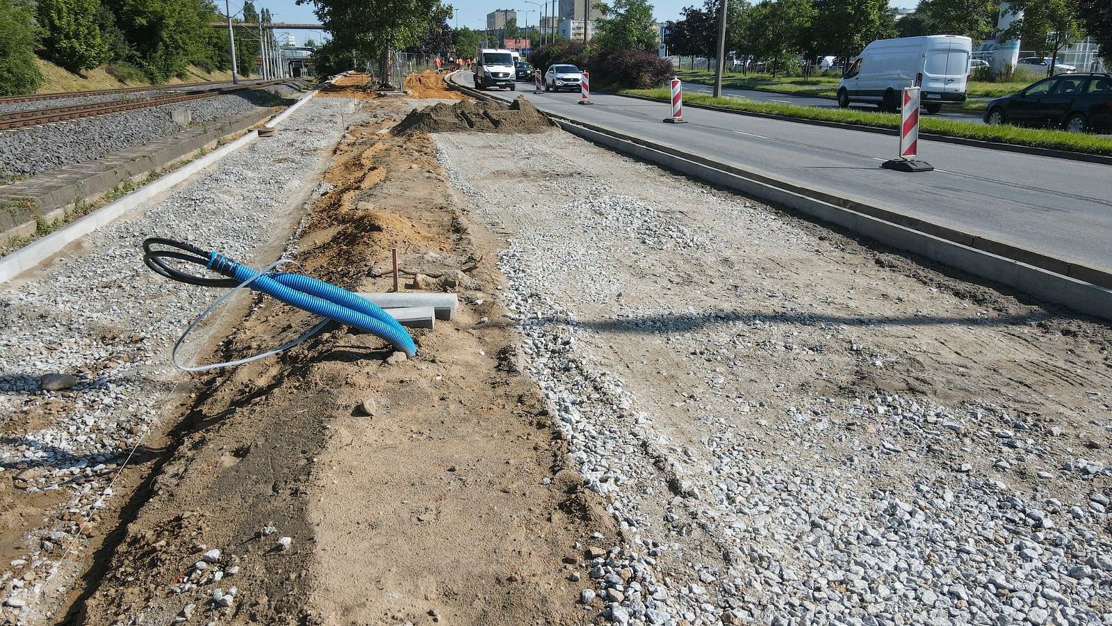 Galeria zdjęć z budowy drogi rowerowej wzdłuż trasy PST