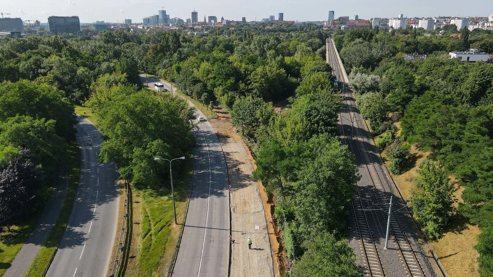 Galeria zdjęć z budowy drogi rowerowej wzdłuż trasy PST