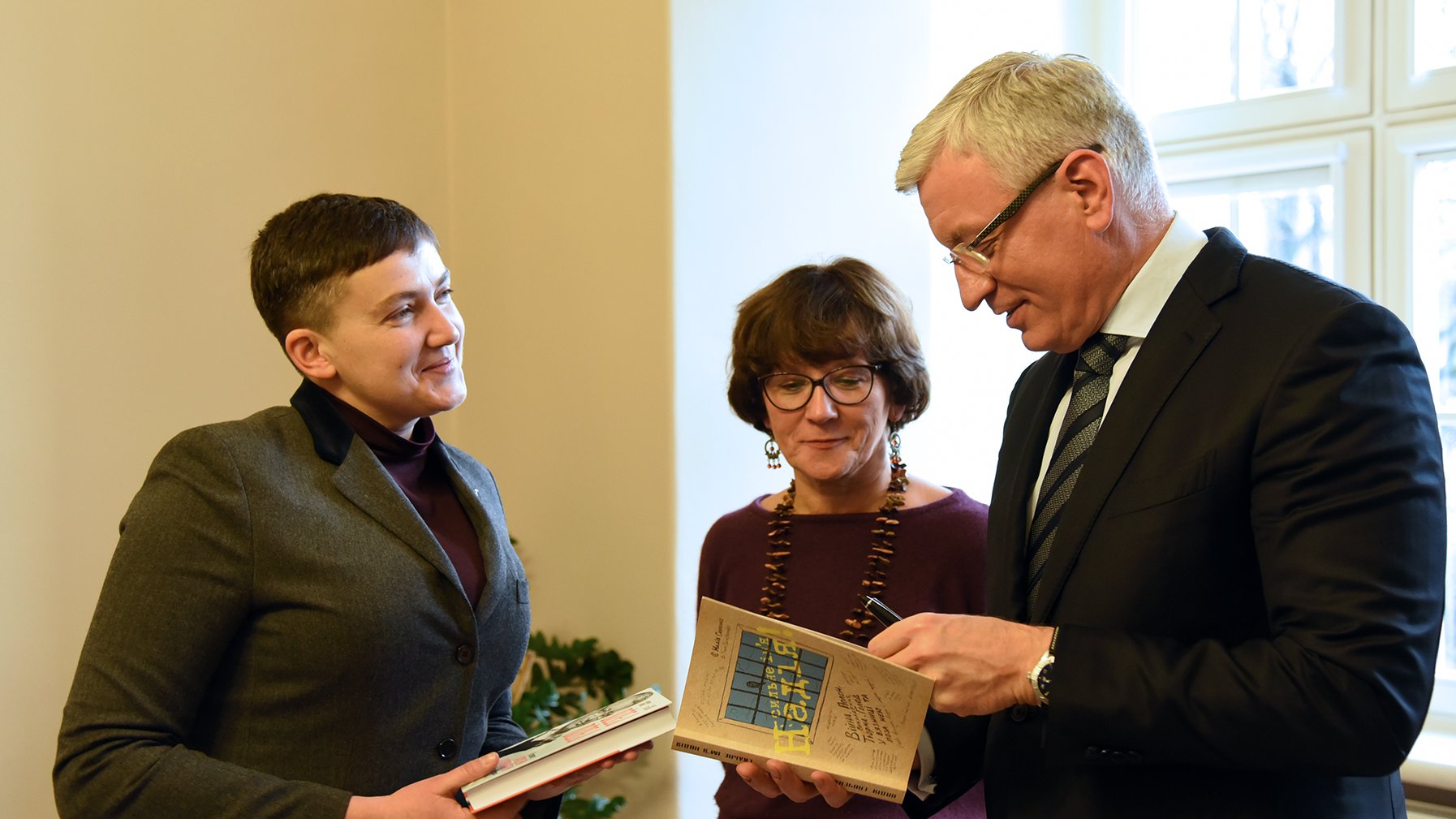 Spotkanie Nadii Sawczenko z prezydentem Jackiem Jaśkowiakiem