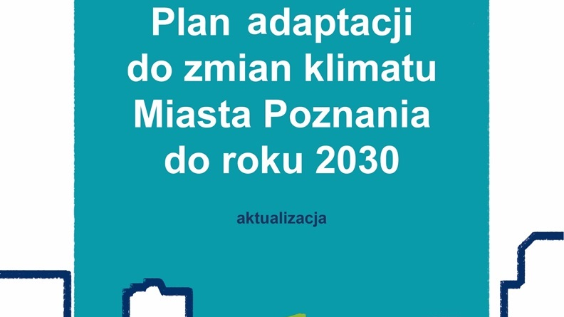 Plakat informujacy o zmianie planu. Widać tam m.in. rysunki bloków.