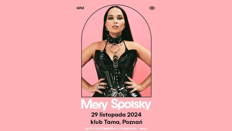 Plakat z informacjami o koncercie i zdjęciem Mery Spolsky