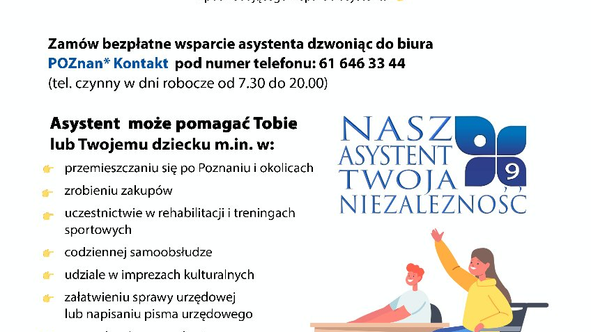 Plakat informacyjny Nasz asystent Twoja Niezalezność 9