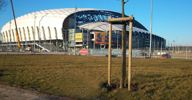 Foto drogi wokół stadionu przed meczem