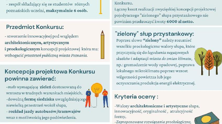 Zielone słupy przystankowe - konkurs dla studentów