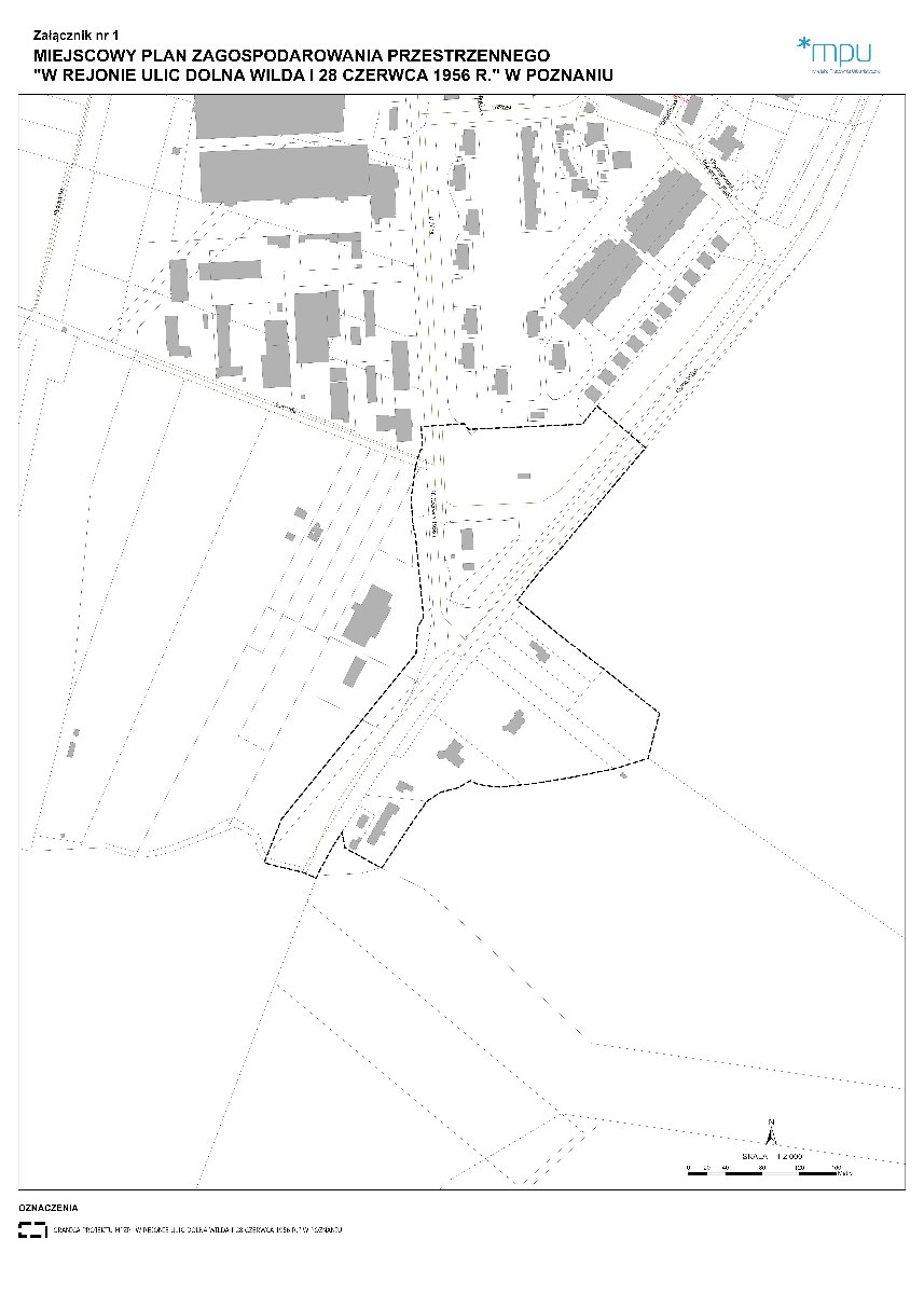 Granica planu mpzp "W rejonie ulic Dolna Wilda i 28 Czerwca 1956 r." w Poznaniu