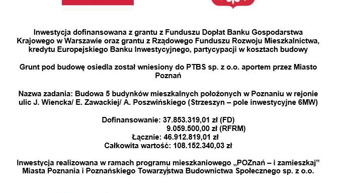 Informacja o finansowaniu inwestycji