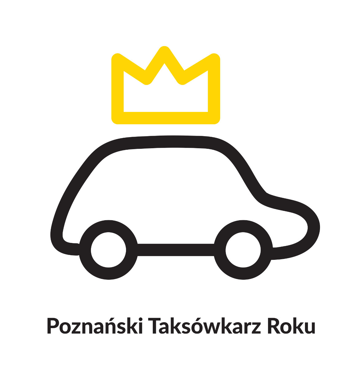 Logo Konkursu- czarna taksówka ze złotą koroną - grafika artykułu