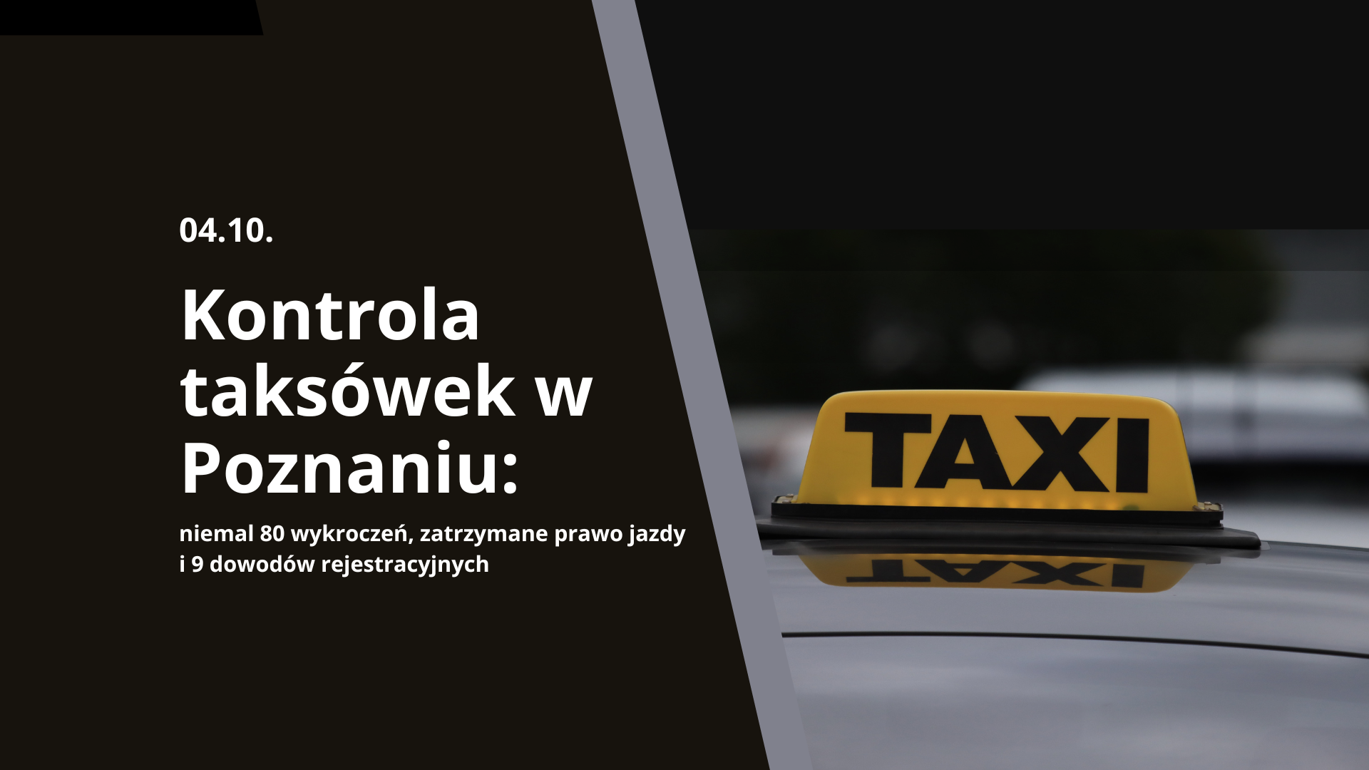 Kontrola taksówek w Poznaniu - grafika artykułu