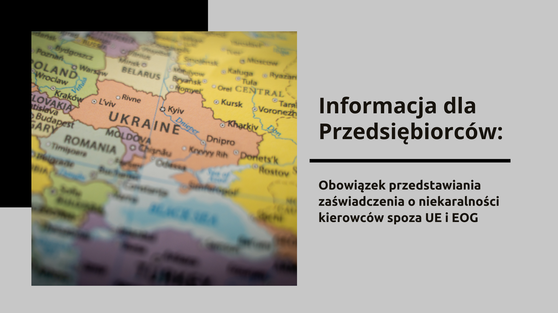 Informacja dla Przedsiębiorców w sprawie wymogu przedstawiania zaświadczenia o niekaralności przez kierowców - grafika artykułu