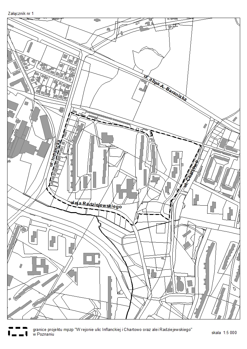 granica mpzp "W rejonie ulic Inflanckiej i Chartowo oraz alei Radziejewskiego" w Poznaniu - grafika artykułu