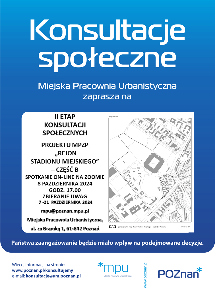 Plakat mpzp "Rejon Stadionu Miejskiego" - część B w Poznaniu