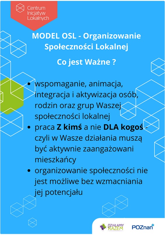 zdjęcie z informacją czym jest Organizowanie Społeczności Lokalnej