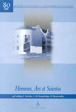okładka publikacji Homines, Ars et Scientia : praca zbiorowa dedykowana Akademii Muzycznej im. I. J. Paderewskiego w Poznaniu z okazji Jej osiemdziesięciolecia (1920-2000)