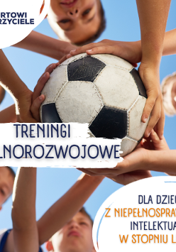 Chłopcy trzymający wspólnie piłkę.