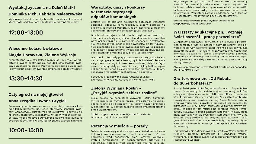 Program wydarzenia.