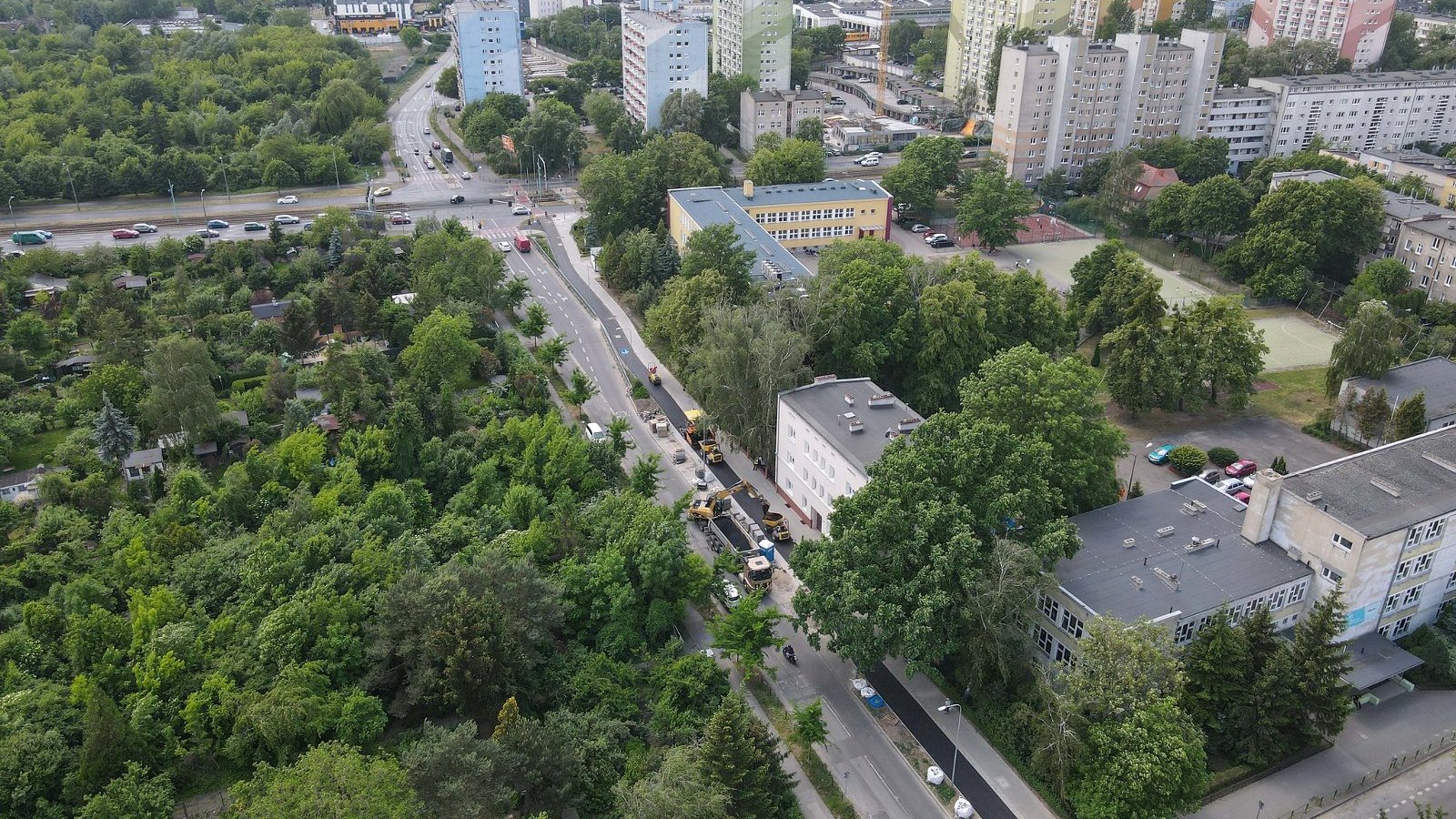 Galeria zdjęć z budowy drogi rowerowej przy ul. Dmowskiego