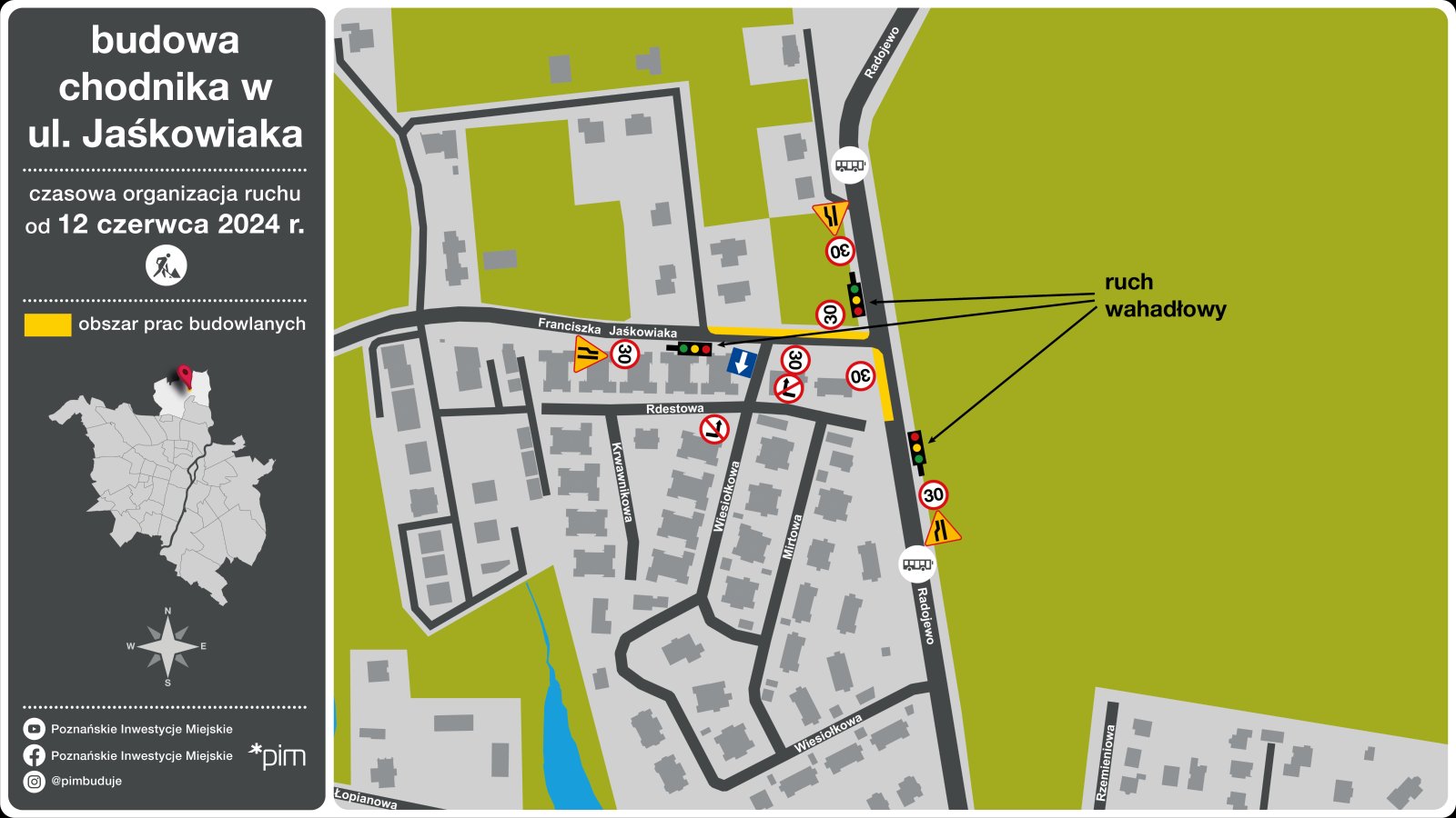 Mapa obrazująca zmiany w organizacji ruchu.