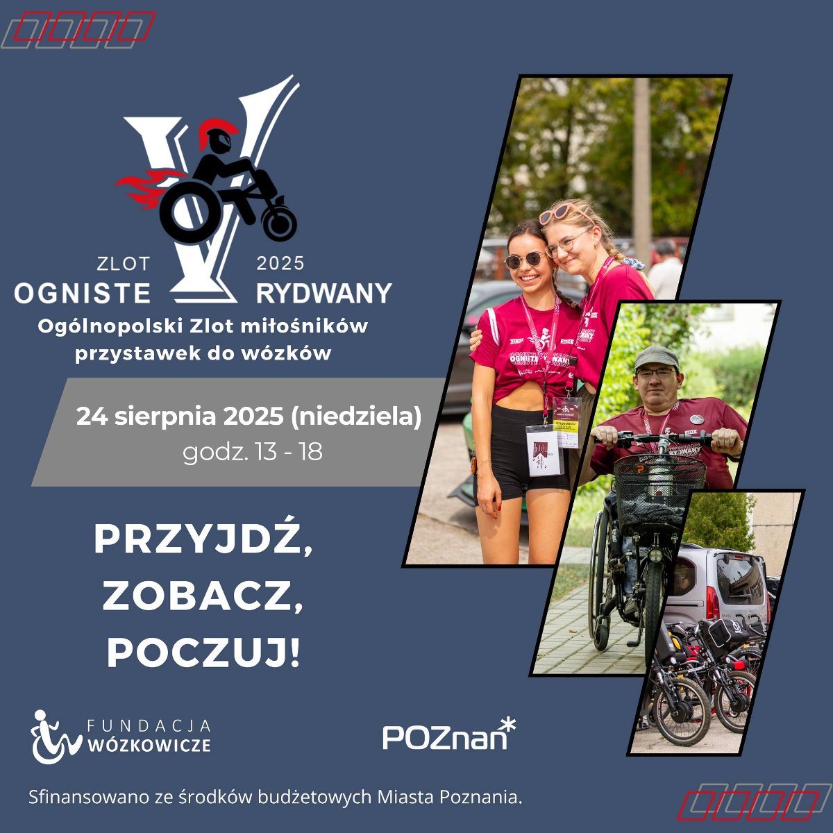 ZLOT OGNISTYCH RYDWANÓW 2025 Plakat z informacjami zawartymi w tekście