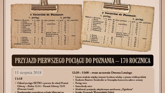 170 rocznica przyjazdu pierwszego pociągu do Poznania