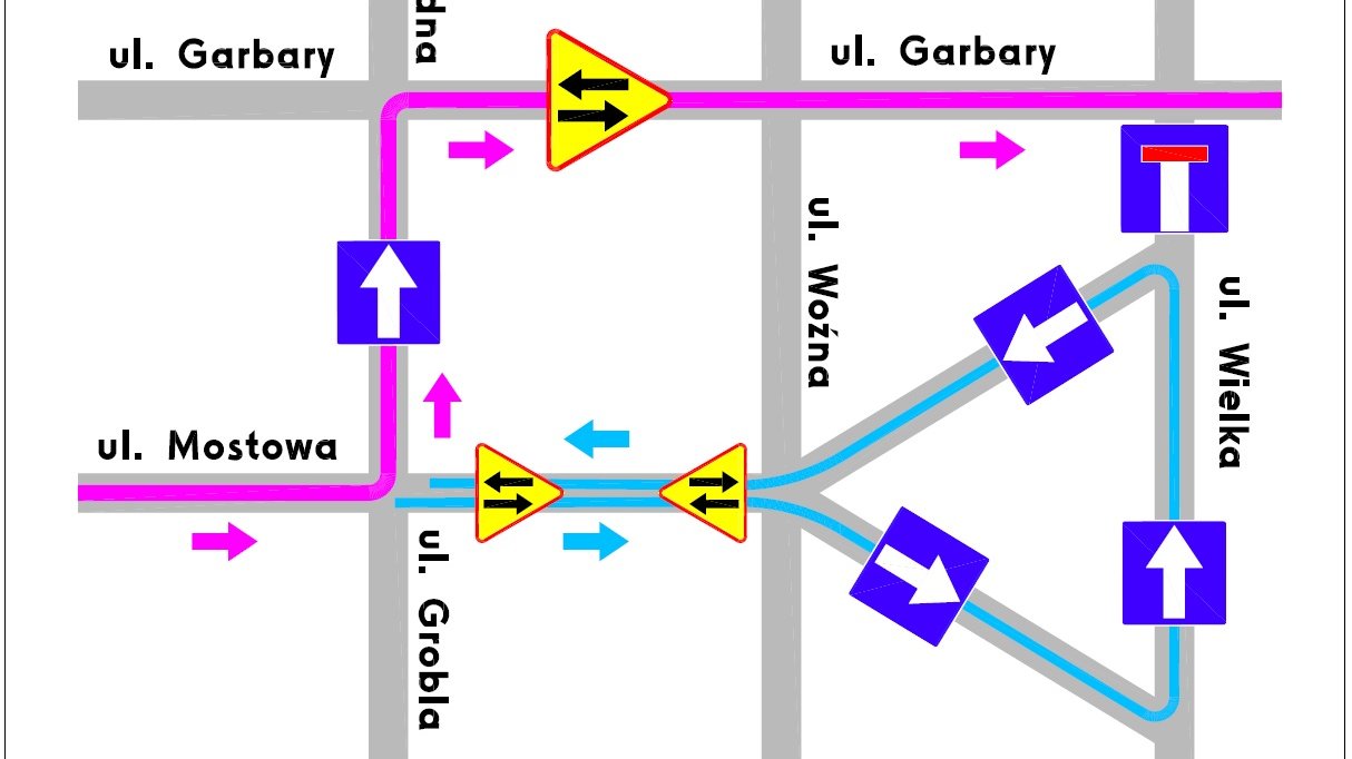 Schemat tymczasowej organizacji ruchu od 30 marca