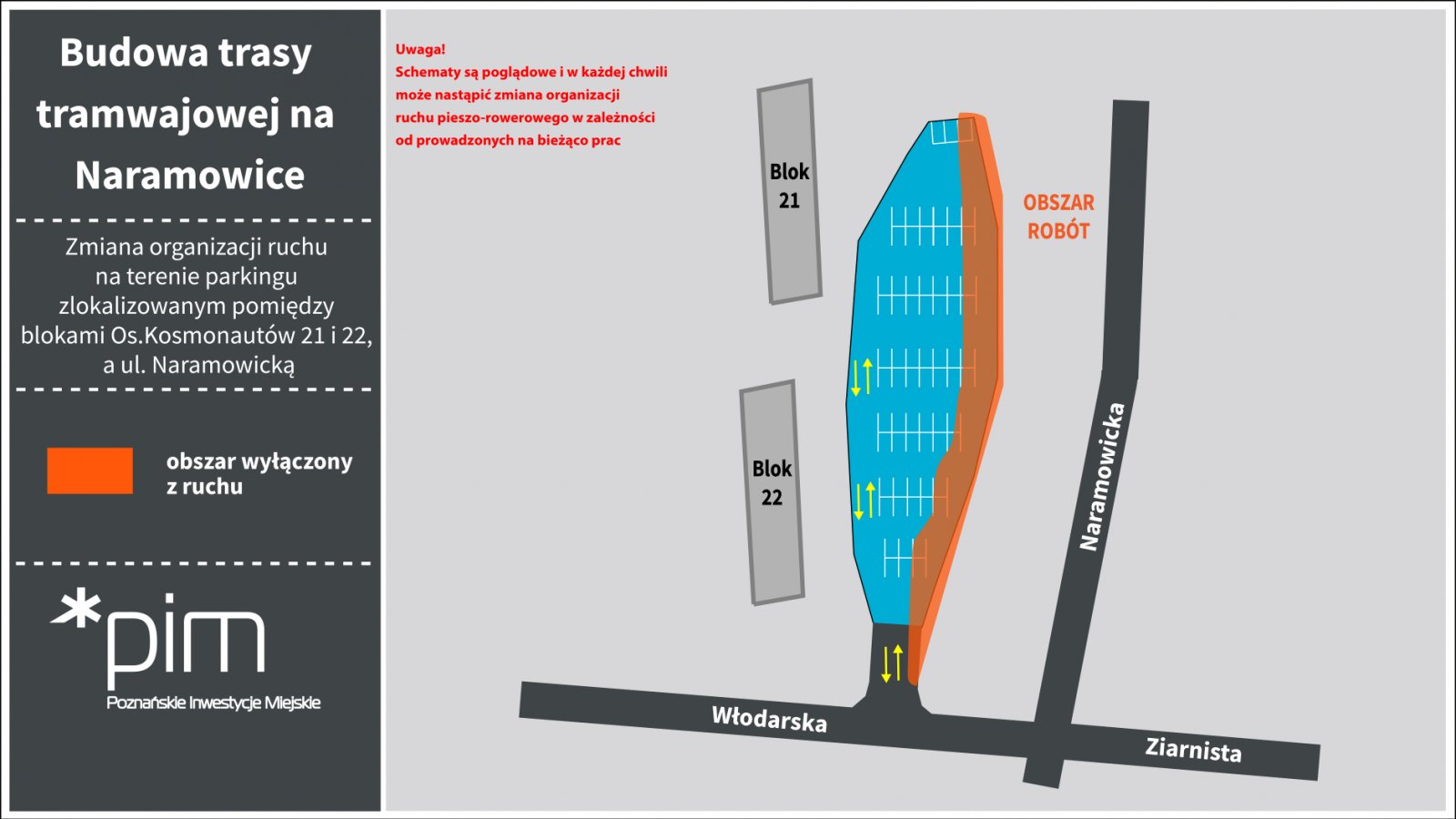 Tramwaj na Naramowice z coraz szerszym zakresem prac: zmiany na parkingach i w ruchu pieszo-rowerowym