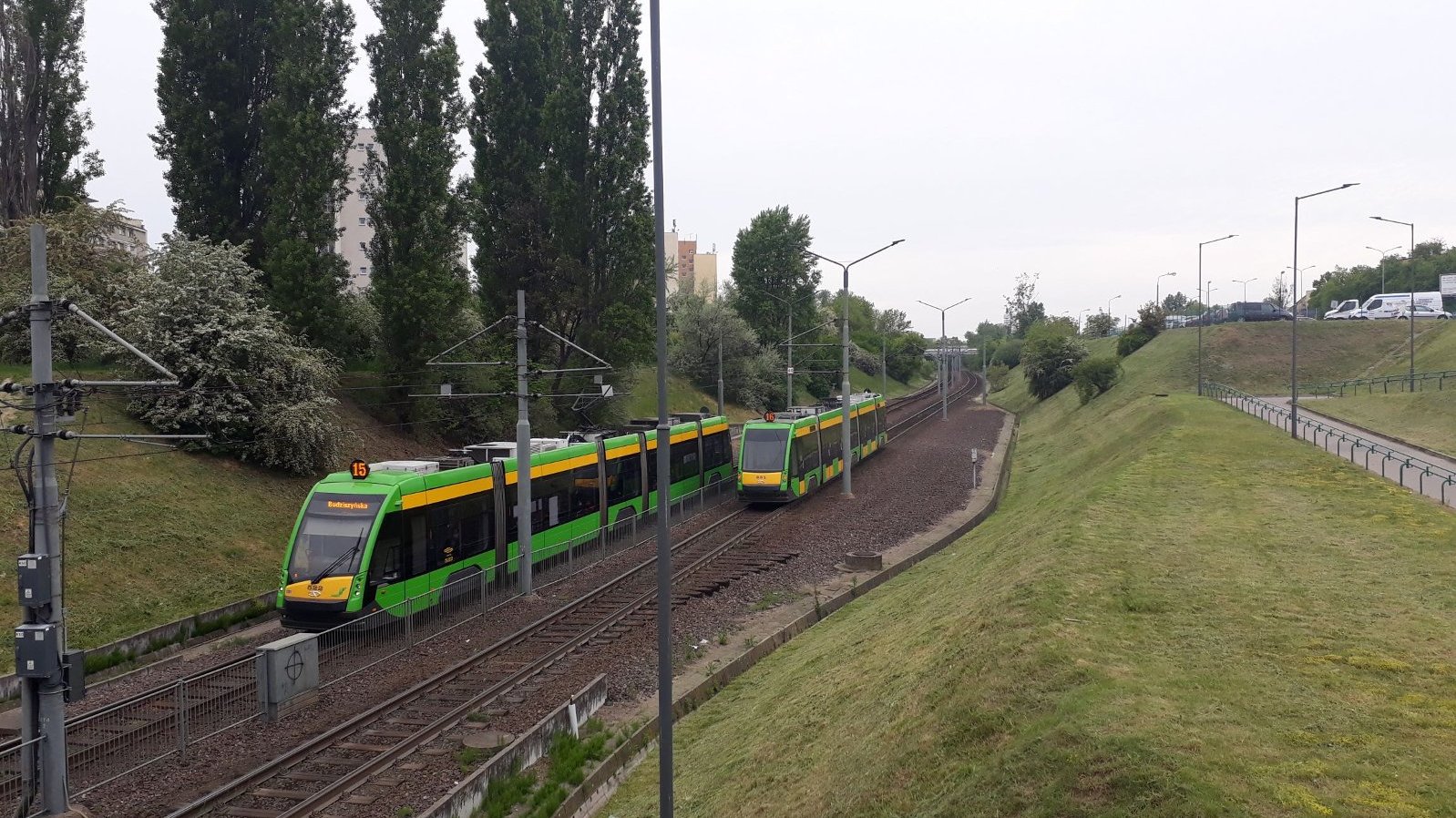 Zdjęcie tramwajów na trasie PST