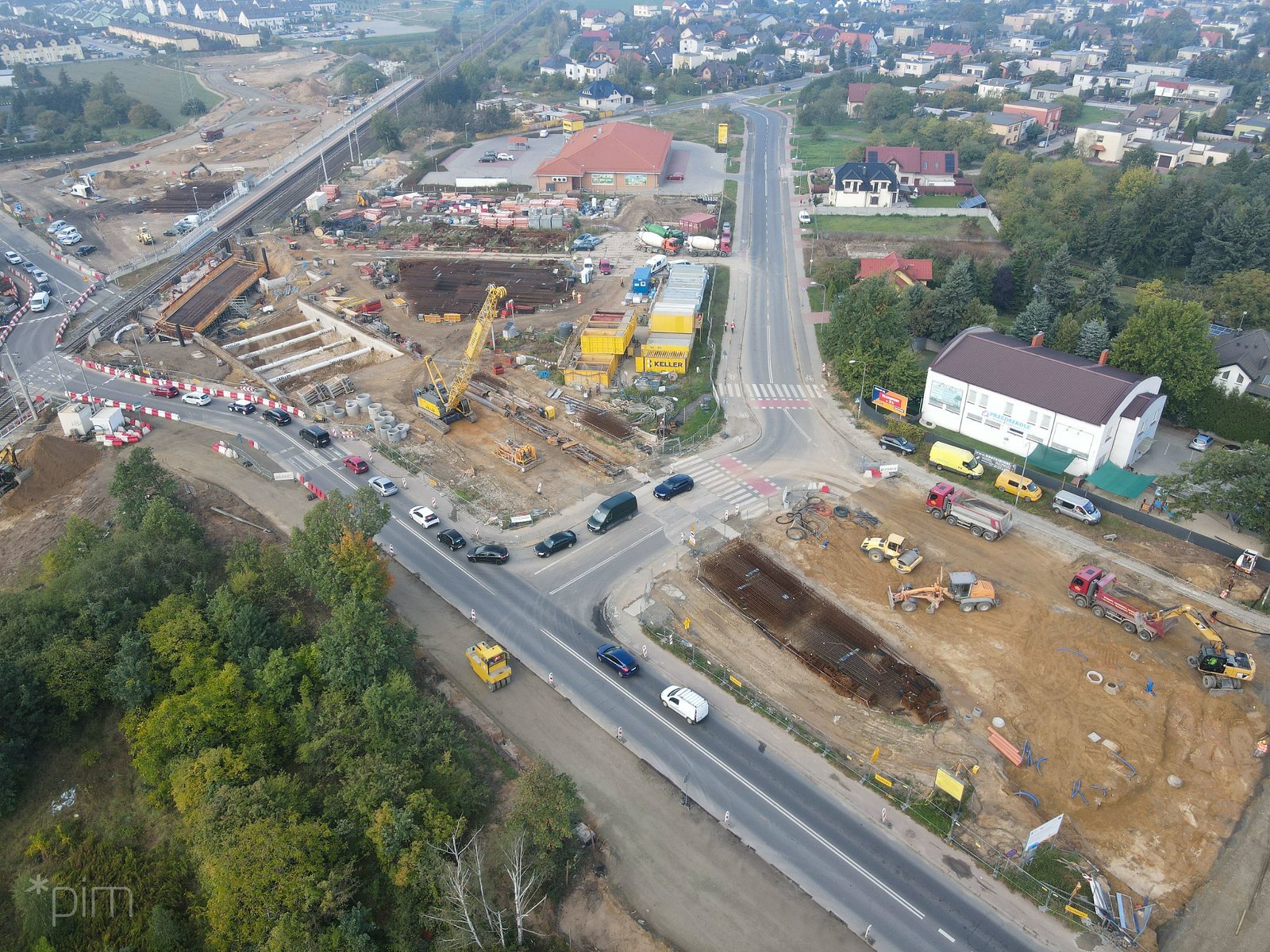 Zdjęcie pokazujące teren budowy węzła Grunwaldzka - grafika artykułu