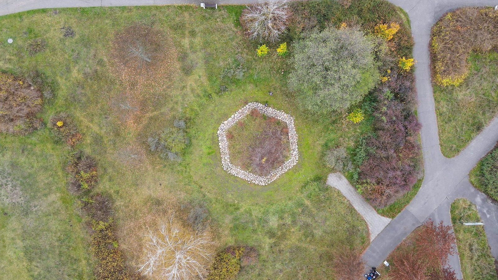 Na zdjęciu park widziany z lotu ptaka