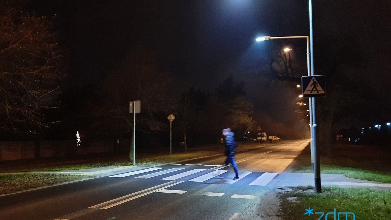 Doświetlone przejście dla pieszych przy ul. Nad Łężynką