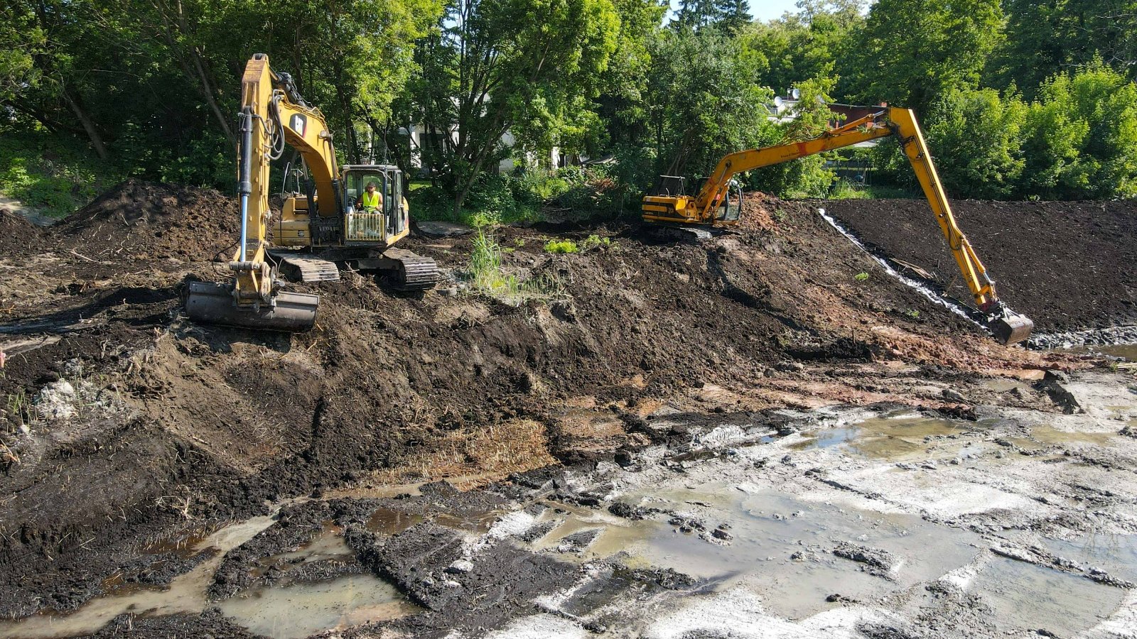 Galeria zdjęć z budowy zbiornika retencyjnego w Kiekrzu