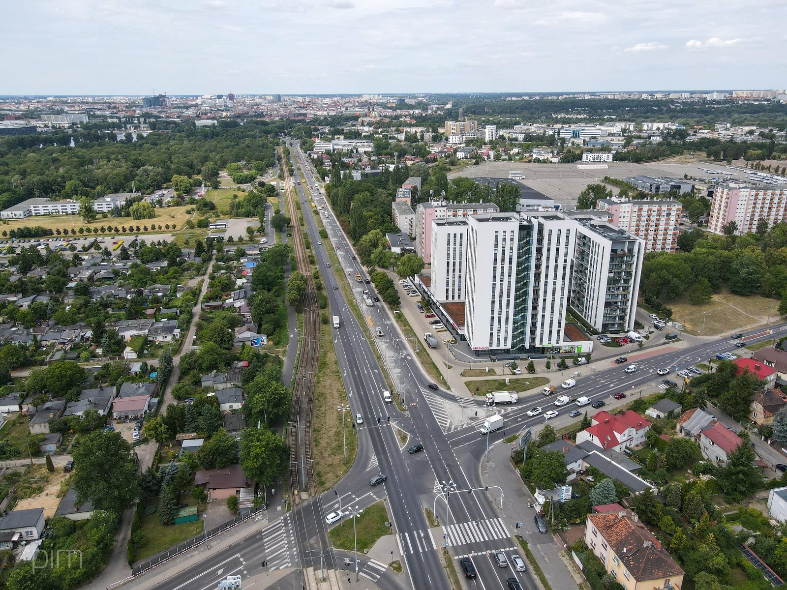 Na zdjęciu ul. Warszawska z lotu ptaka - grafika artykułu