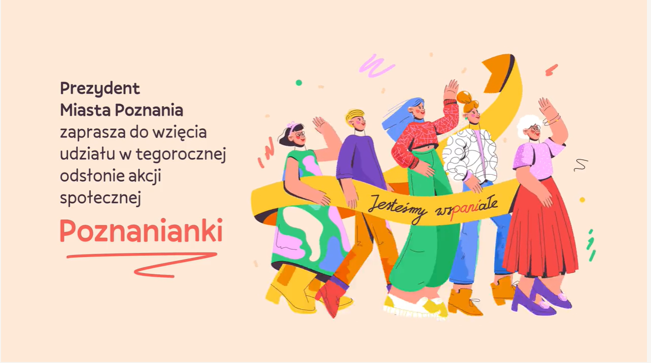 Grafika: kobiety maszerujące w jedną stronę, trzymające napis: jestesmy wspaniałe - grafika artykułu