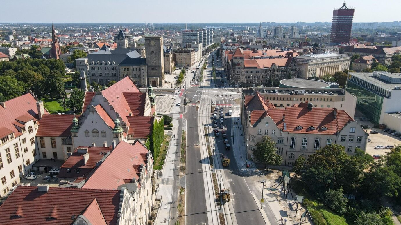 Na zdjęciu ulica Święty Marcin widziana z lotu ptaka