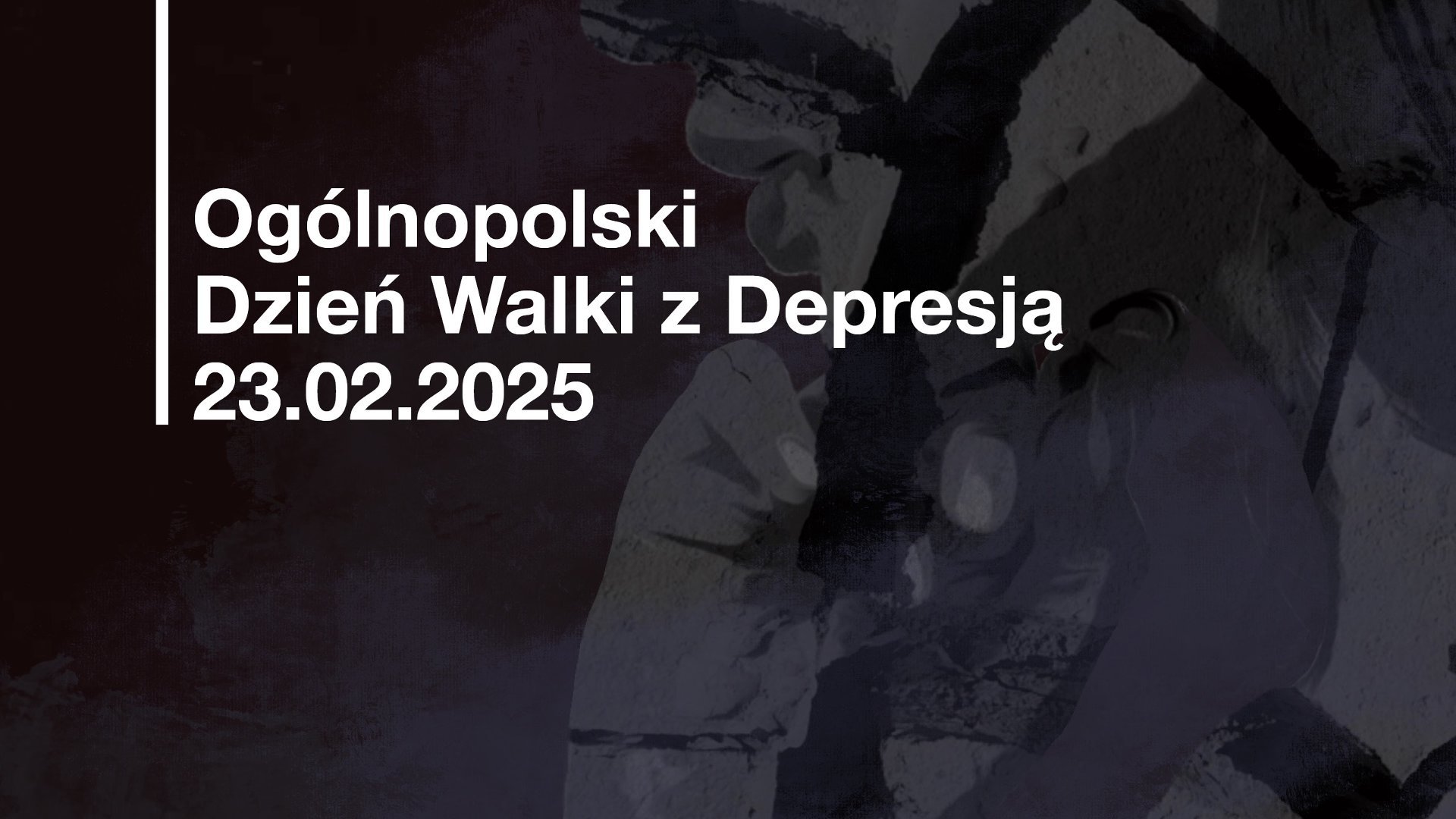 Grafika - twarz człowieka, na niej napis: ogólnopolski dzień walki z depresją