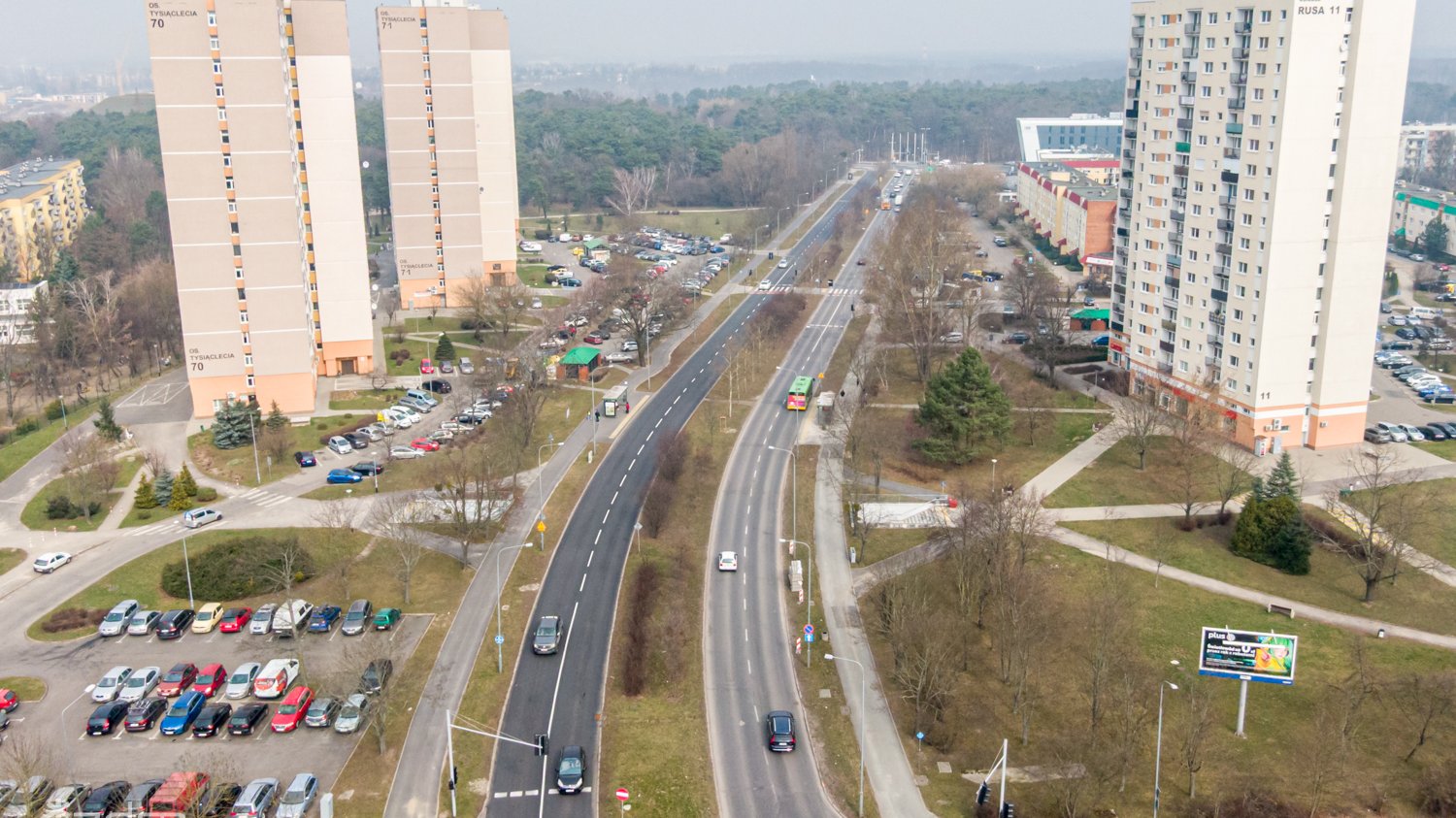 Widok z lotu ptaka na ul. Chartowo