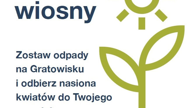 Grafika przedstawia rysunek kwiata oraz informacje o akcji i zachęta do wzięcia w niej udziału.